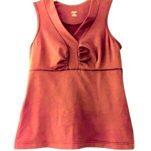 MEC orange yoga sleeveless V-neck tunic top size S